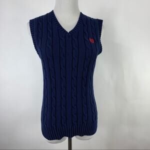 Chaps Navy Blue Sweater Vest Kids Large Small XS